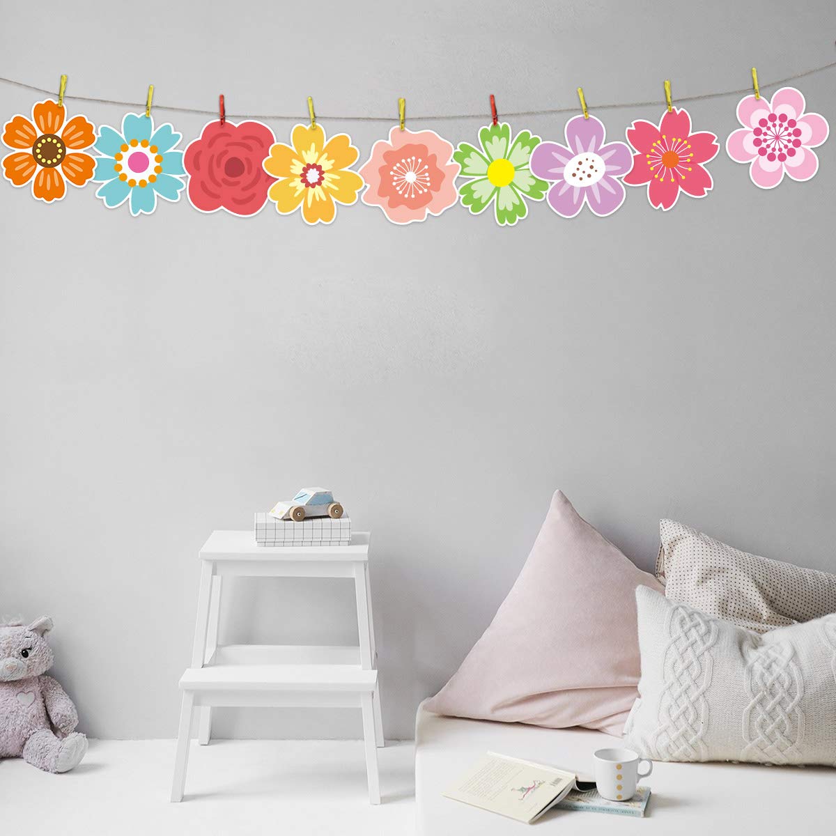 Ceiba Tree 54 Pcs Flower Cutouts Summer Flowers Bulletin Board Decorations Spring Cut-Outs for Party Home Classroom Back to School Decor - Image 7
