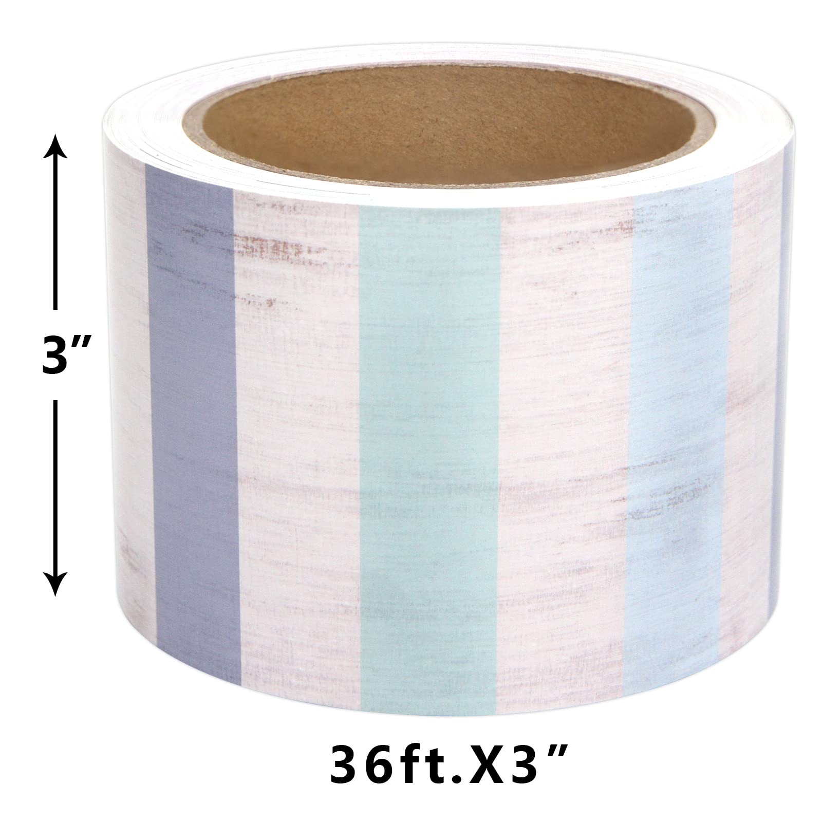 Ceiba Tree Calming Blue Teal Bulletin Board Border Vintage Turquoise Stripes Straight Rolled Borders Trim 36 feet x 3 inch Decorate Classroom Decor Decorations Back to School Wall - Image 4