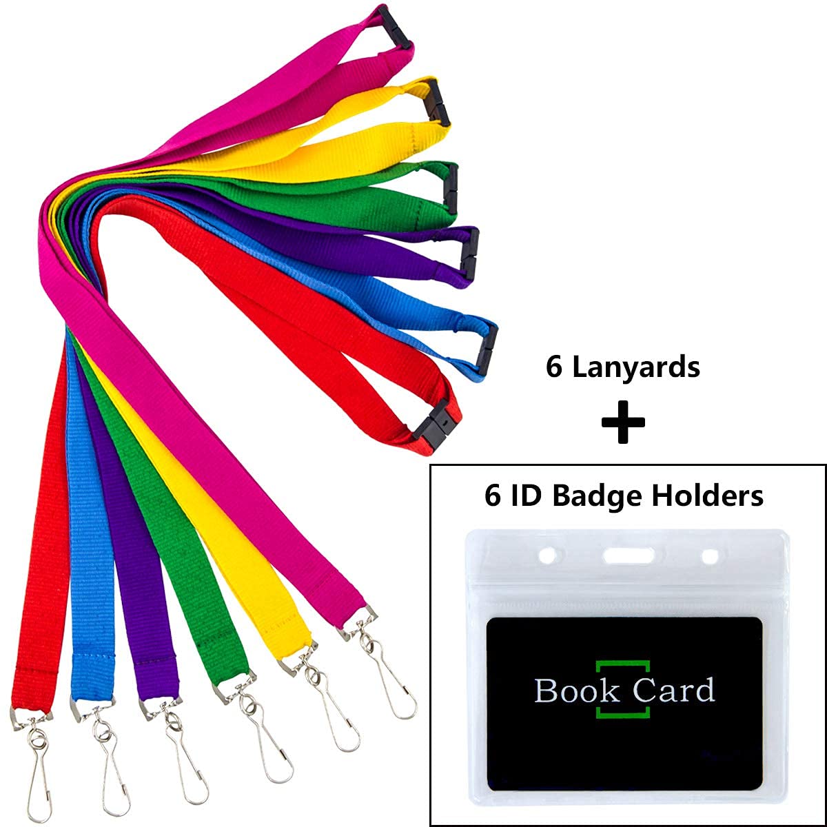 Ceiba Tree DIY Bright Color Hall Pass Lanyards with Badge Holders Set of 6 - Image 3