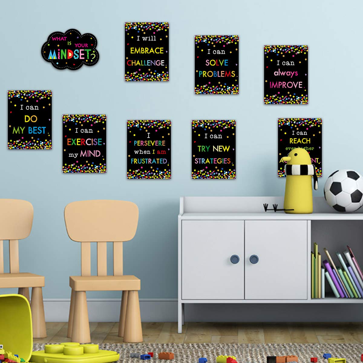 Ceiba Tree Growth Mindset Posters Classroom Bulletin Board Inspirational Poster Motivational Signs Positive Sayings What is Your Mindset for Chalkboard Whiteboard School Classroom Office Decorations - Image 5