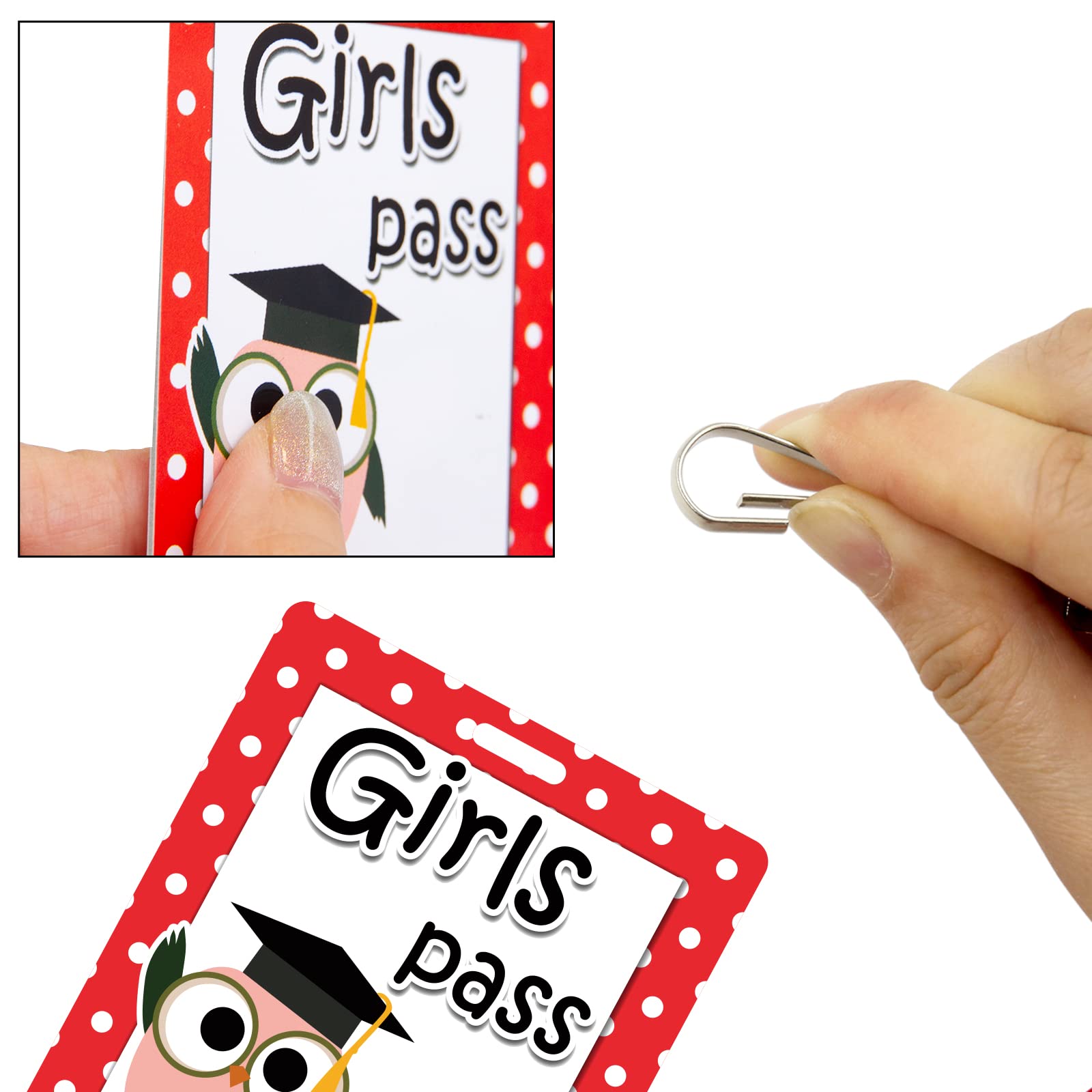 Ceiba Tree Owl Hall Pass Lanyards – Set of 6 (Hall, Office, Library, Nurse, Boy & Girl) with Breakaway Buckle for Students, Teachers & Office Supplies - Image 3
