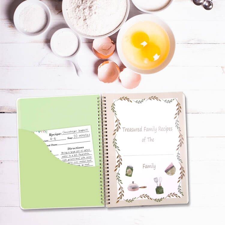 ceiba tree Recipe Book to Write in Your Own Recipes Family Blank Cookbook with Tabs Stickers 8.5 x 11 inch Gift Ideas for Wife Mom Women - Image 6
