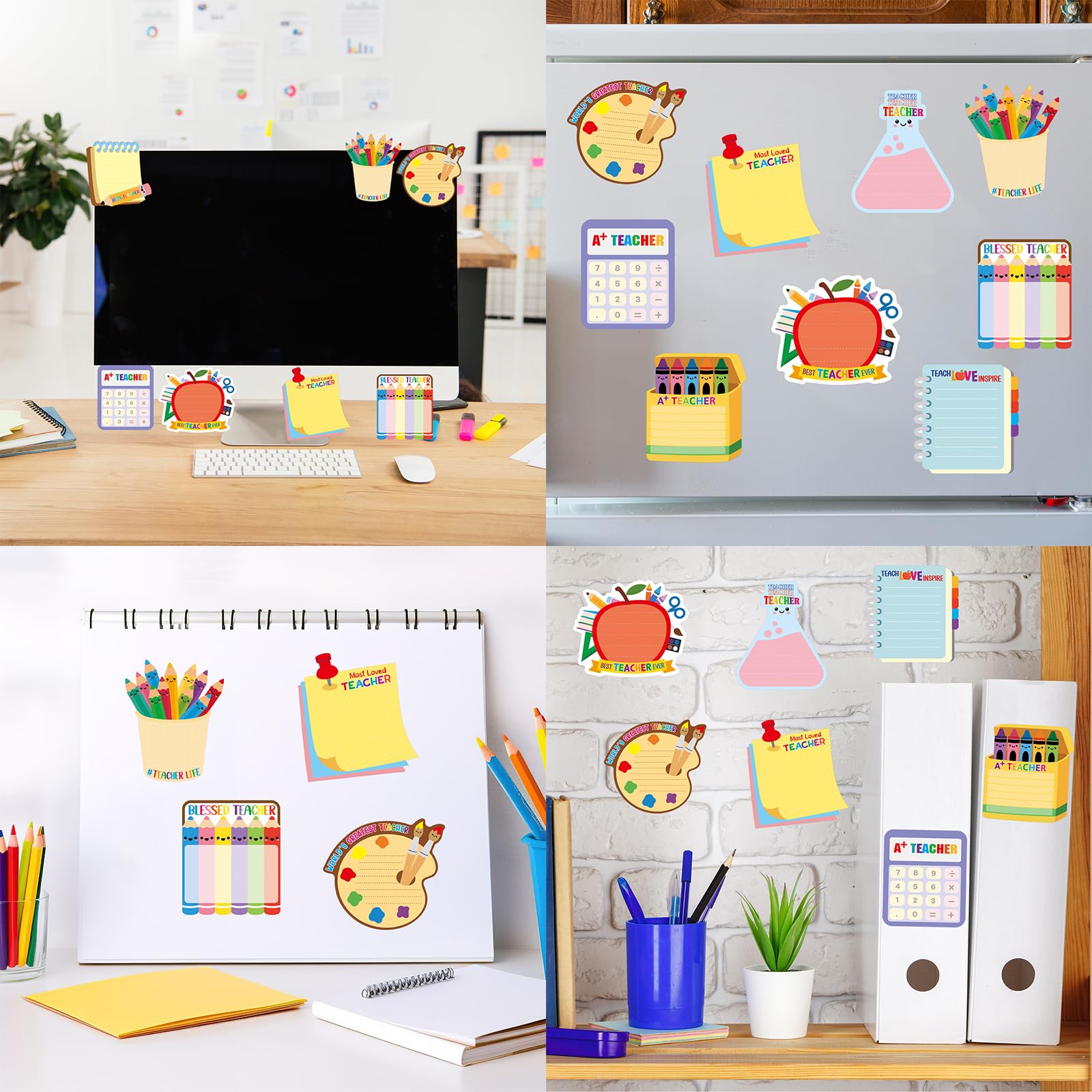 Ceiba Tree Teacher Sticky Notes 30 Pack Colorful Self-Sticky Memo Pads Appreciation Gifts for Graduation Teacher Appreciation Week Back to School Office Supplies - Image 4
