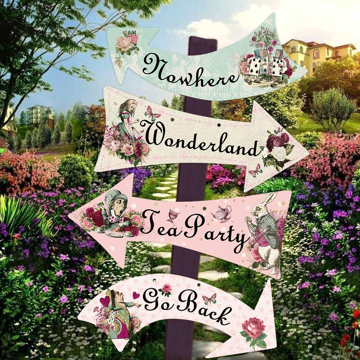 Truly Alice Arrow Hanging Signs Cutouts for Tea Party Decoration 10 Pcs - Image 5